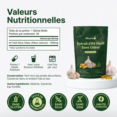 Extrait d'Ail Vieilli 7500mg — Sans Odeur