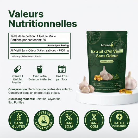 Extrait d'Ail Vieilli 7500mg — Sans Odeur